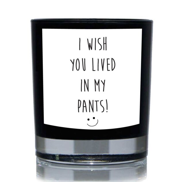 60 SECOND MAKEOVER I Wish You Lived In My Pants Funny 20cl Candle in Black