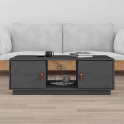 Berkfield Home Beautiful Coffee Table Grey 100x50x35 cm Solid Wood Pine - Size: 100 x 50 x 35 cm - thumbnail 2