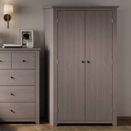 Lemon Pavilion Furniture Havana 2 Door Wardrobe (Pack of 2) - Pine/Metal - L57xW103xH188 cm in Grey - thumbnail 5