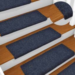 Berkfield Home Stair Mats 15 pcs Needle Punch 65x21x4 cm Blue - Size: Medium - thumbnail 5