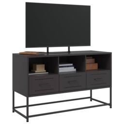 Berkfield Home TV Cabinet Black 100.5x39x60.5 cm Steel - thumbnail 4