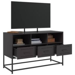 Berkfield Home TV Cabinet Black 100.5x39x60.5 cm Steel - thumbnail 5