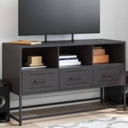 Berkfield Home TV Cabinet Black 100.5x39x60.5 cm Steel - thumbnail 2