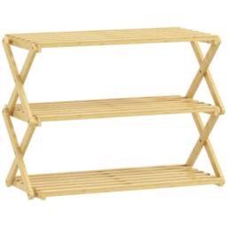 Wyld Haus Palu 3 Tier Folding Bamboo Shoe Rack Natural - thumbnail 2