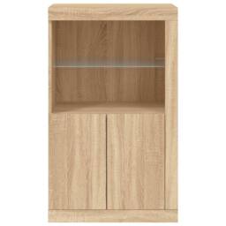 Berkfield Home Side Cabinet with LED Lights Sonoma Oak Engineered Wood in Tan - thumbnail 7