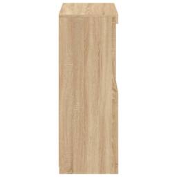 Berkfield Home Side Cabinet with LED Lights Sonoma Oak Engineered Wood in Tan - thumbnail 8