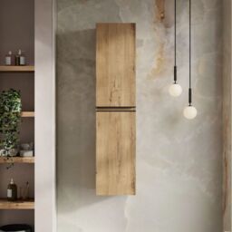 Banyetti Vatilla 1500mm Wall Hung Tall Cabinet - Ostippo Oak in Light Oak