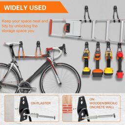 SPETLEK 15X Storage Hooks Double Wall Mount Garage Tools Heavy Duty in Black - thumbnail 6