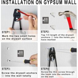 SPETLEK 15X Storage Hooks Double Wall Mount Garage Tools Heavy Duty in Black - thumbnail 4