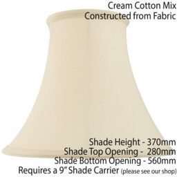 "Loops 22"" Round Bell Handmade Lamp Shade Cream Fabric Classic Table Light Bulb Cover" - thumbnail 2