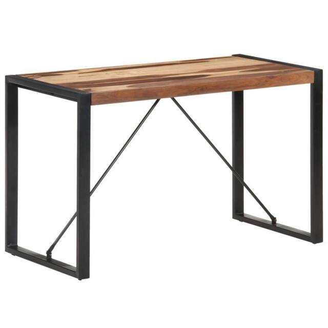 Berkfield Home Dining Table 120x60x75 cm Solid Wood with Sheesham Finish in Brown - Size: 120 x 60 x 75 cm - image 1