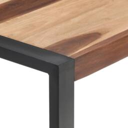 Berkfield Home Dining Table 120x60x75 cm Solid Wood with Sheesham Finish in Brown - Size: 120 x 60 x 75 cm - thumbnail 4