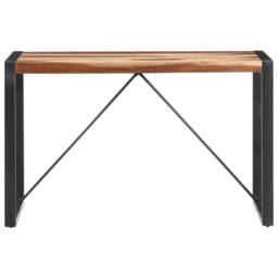 Berkfield Home Dining Table 120x60x75 cm Solid Wood with Sheesham Finish in Brown - Size: 120 x 60 x 75 cm - thumbnail 2