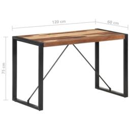 Berkfield Home Dining Table 120x60x75 cm Solid Wood with Sheesham Finish in Brown - Size: 120 x 60 x 75 cm - thumbnail 6