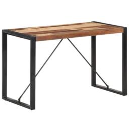 Berkfield Home Dining Table 120x60x75 cm Solid Wood with Sheesham Finish in Brown - Size: 120 x 60 x 75 cm - thumbnail 1