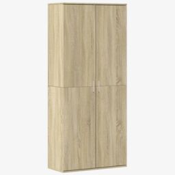 Berkfield Home Highboard Sonoma Oak 80x35x180 cm Engineered Wood in Brown - Size: 80 x 35 x 180 cm - thumbnail 2