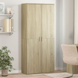 Berkfield Home Highboard Sonoma Oak 80x35x180 cm Engineered Wood in Brown - Size: 80 x 35 x 180 cm - thumbnail 1
