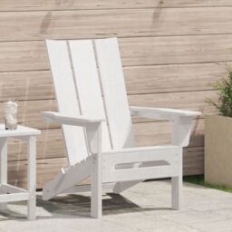 Berkfield Home Folding Adirondack Chair White 74.5x80.5x90 cm HDPE - thumbnail 1