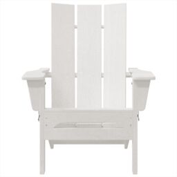 Berkfield Home Folding Adirondack Chair White 74.5x80.5x90 cm HDPE - thumbnail 4