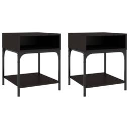 Berkfield Home Bedside Tables 2 pcs Black 40x41x50 cm Engineered Wood - Size: 40 x 41 x 50 cm - thumbnail 1