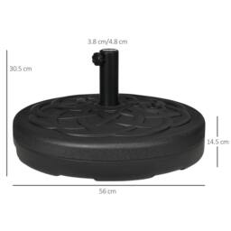 OUTSUNNY Garden Umbrella Base Water or Sand Filled Weight with Built-In Handle in Black - thumbnail 3