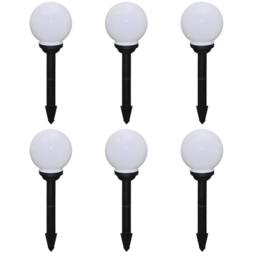 Berkfield Home Outdoor Pathway Lamps 6 pcs LED 20 cm with Ground Spike in White - thumbnail 1