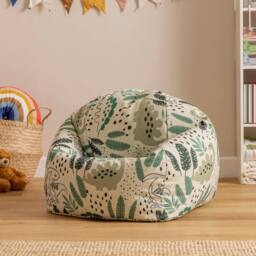 icon Kids Printed Dinosaur Childrens Bean Bag Armchair in Pale Green - Size: Medium - thumbnail 1