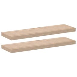 Berkfield Home Floating Shelves 2 pcs 80x23.5x4 cm Engineered Wood in Brown - thumbnail 2