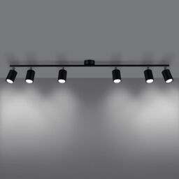 Sollux Lighting Modern Ceiling Lamp 20x135x24cm 6xLight in Black - Size: 20 x 135 x 24 cm - thumbnail 3