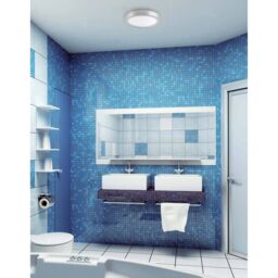 Netlighting Logos 1 Light Small Round Bathroom Flush Ceiling Light Aluminium White IP44 E27 - thumbnail 5