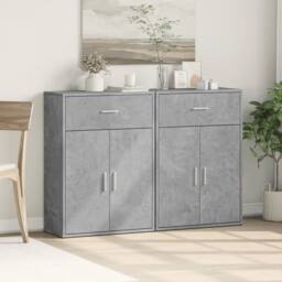 Berkfield Home Sideboards 2 pcs Concrete Grey 60x30x84 cm Engineered Wood - Size: 60 x 30 x 84 cm - thumbnail 1