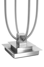 Orsina Grey Shade Table Lamp With Four Curved Arms, Desk Lamp With Square Base, Nickel Finish Lighting Accent in Black - thumbnail 3