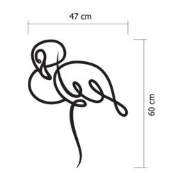 Decortie Modern Metal Wall Art 'Flamingo' Ornament Decorative Minimalist Design Hanging Wall Sculpture in Black - thumbnail 4