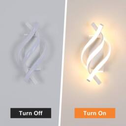COMELY LED Wall Light, 22W Spiral Wall Lamps for Bedroom, Warm White 3000K - thumbnail 7