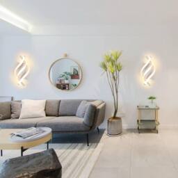 COMELY LED Wall Light, 22W Spiral Wall Lamps for Bedroom, Warm White 3000K - thumbnail 4