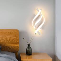 COMELY LED Wall Light, 22W Spiral Wall Lamps for Bedroom, Warm White 3000K - thumbnail 2