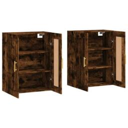 Berkfield Home Wall Mounted Cabinets 2 pcs Smoked Oak Engineered Wood in Brown - thumbnail 4