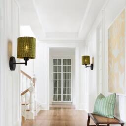 Garwarm 1 - Light Boho Farmhouse Wooden Armed Sconce (Set of 2) in Green - thumbnail 3