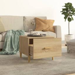 Berkfield Home Sturdy Coffee Tables 2 pcs Sonoma Oak 50x50x40 cm Engineered Wood in Light Tan - Size: 50 x 50 x 40 cm - thumbnail 1