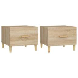 Berkfield Home Sturdy Coffee Tables 2 pcs Sonoma Oak 50x50x40 cm Engineered Wood in Light Tan - Size: 50 x 50 x 40 cm - thumbnail 3
