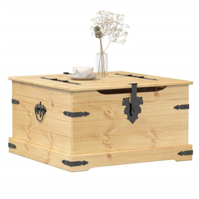 Berkfield Home Storage Box Corona 78x78x45 cm Solid Wood Pine in Brown - Size: 78 x 78 x 45 cm - image 1