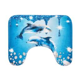Coopers of Stortford 4-Piece Dolphin Bathroom Set with Shower Curtain, Mats & Lid Cover in Blue - thumbnail 4