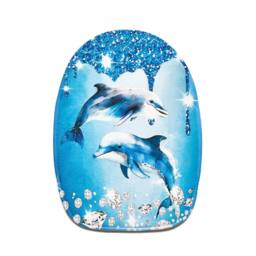 Coopers of Stortford 4-Piece Dolphin Bathroom Set with Shower Curtain, Mats & Lid Cover in Blue - thumbnail 2