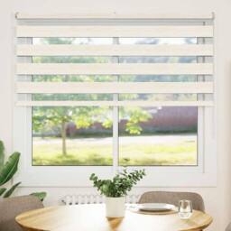 Berkfield Home Zebra Blind Marble Beige 160x100 cm Fabric Width 155.9 cm Polyester - thumbnail 1
