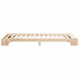 Berkfield Home Floor Bed Frame with Storage Brown 100 x 210 cm Wood in Natural - thumbnail 6