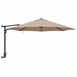 Berkfield Home Stylish Wall-mounted Garden Parasol with LEDs Taupe 248 cm - thumbnail 5