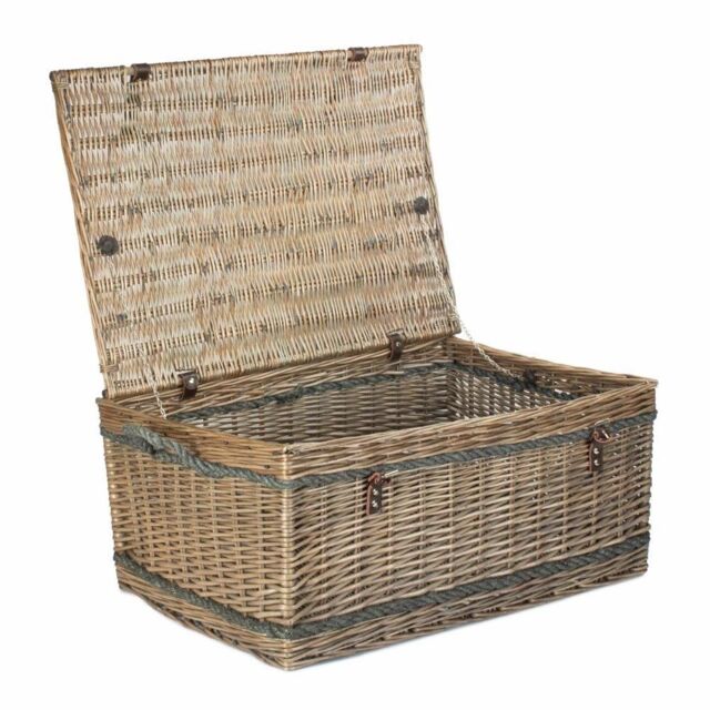 Red Hamper 72cm Antique Wash Rope Handled Trunk Picnic Basket in Brown - image 1