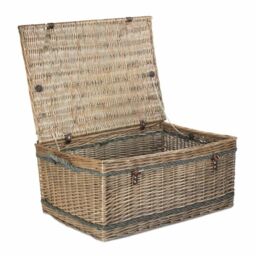 Red Hamper 72cm Antique Wash Rope Handled Trunk Picnic Basket in Brown - thumbnail 1