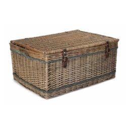 Red Hamper 72cm Antique Wash Rope Handled Trunk Picnic Basket in Brown - thumbnail 2