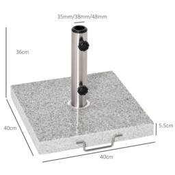 OUTSUNNY Umbrella Base Parasol Holder Patio Furniture 25kg Patio Outdoor Marbel Lawn in Grey - thumbnail 3